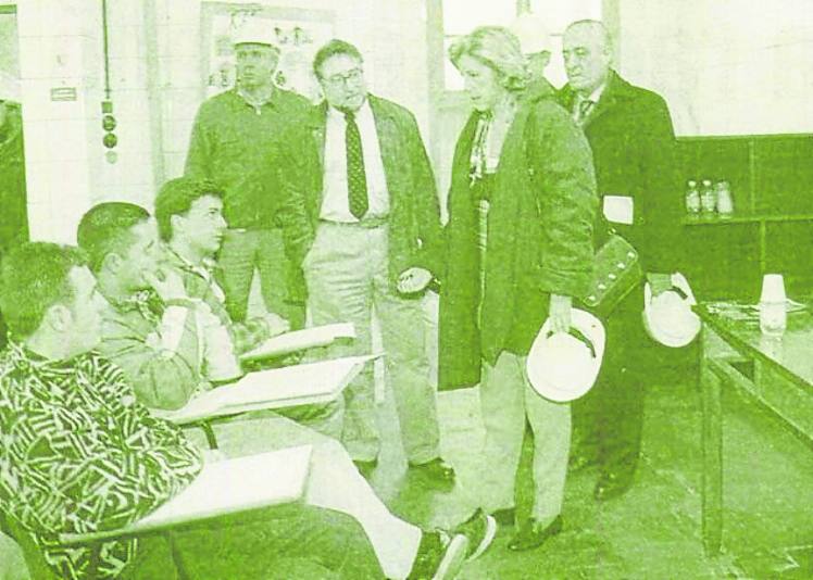 Victoria Rodríguez Escudero, en su visita al astillero gijonés.