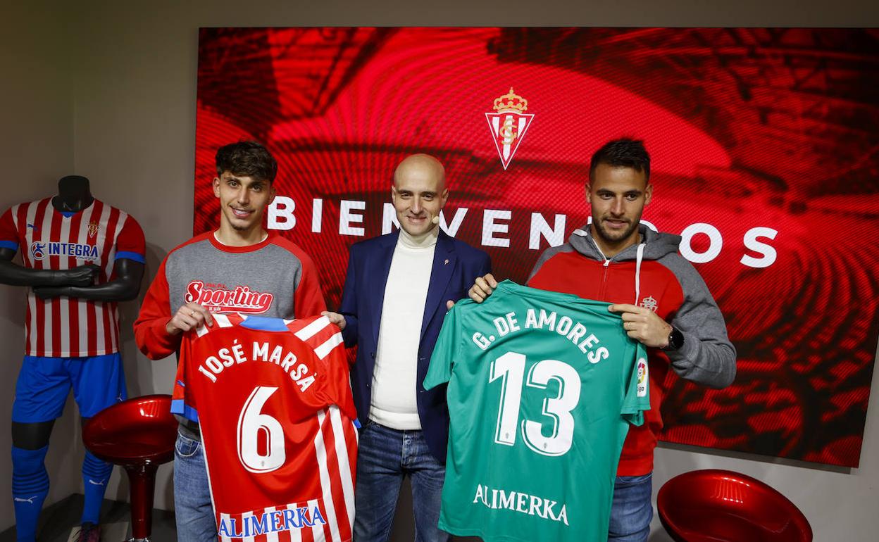 Guillermo de Amores y José Marsà en la presentación del Sporting. 