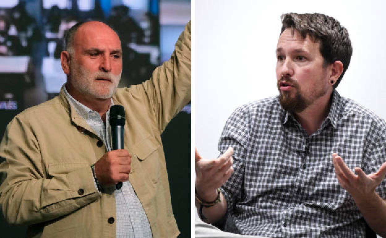 José Andrés y Pablo Iglesias.