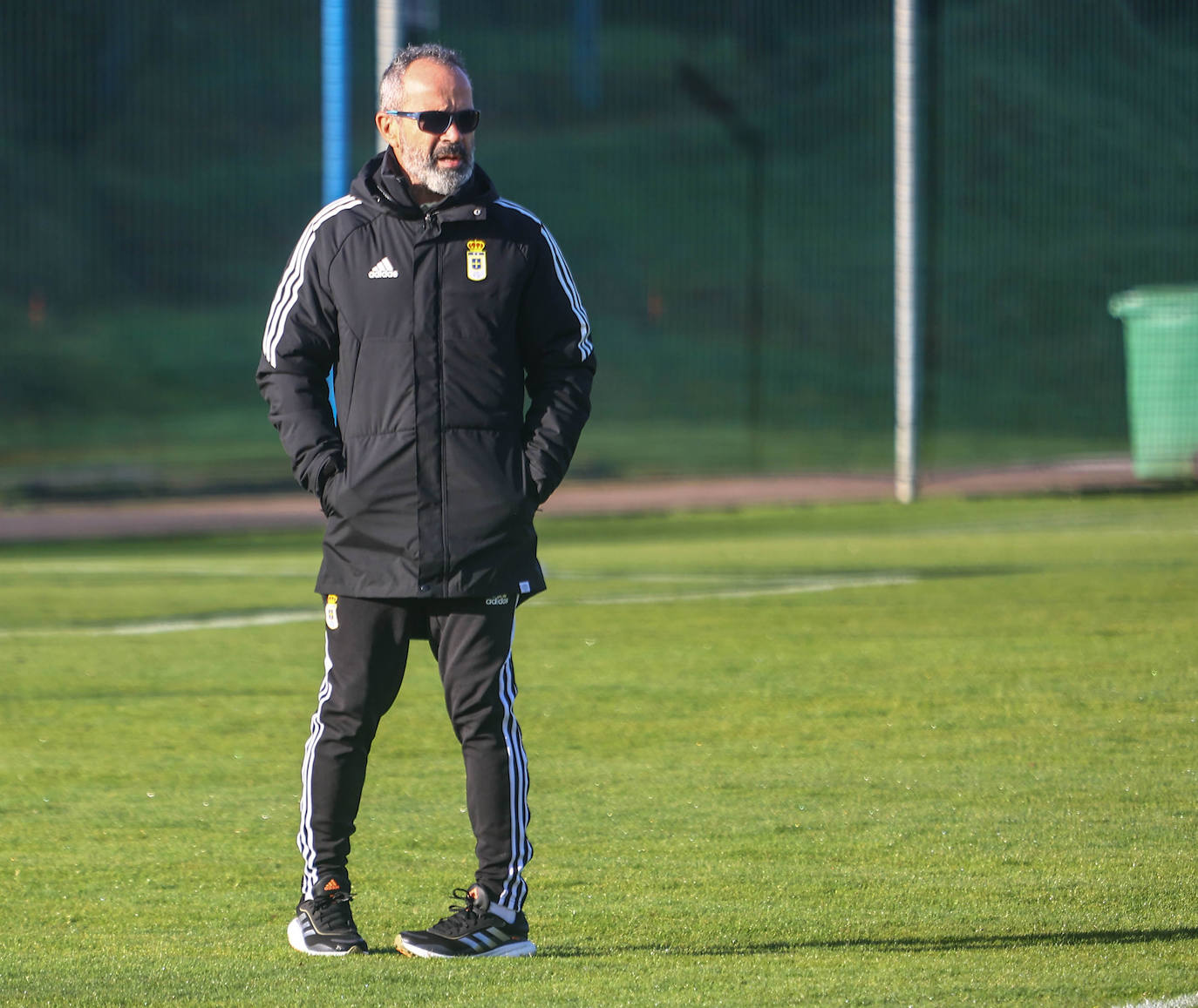 Álvaro Cervera, en un entrenamiento del Real Oviedo. 