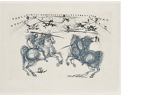 Combate de caballeros.