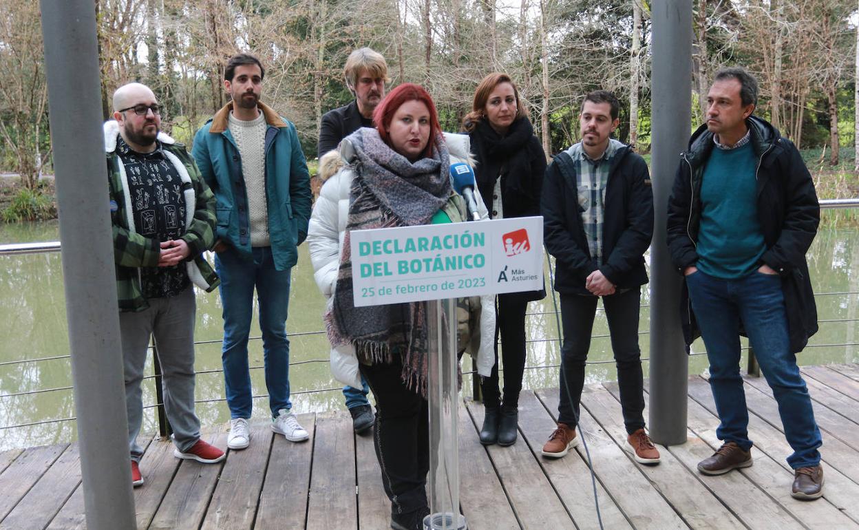 Integrantes de la candidatura conjunta durante la presentación. 