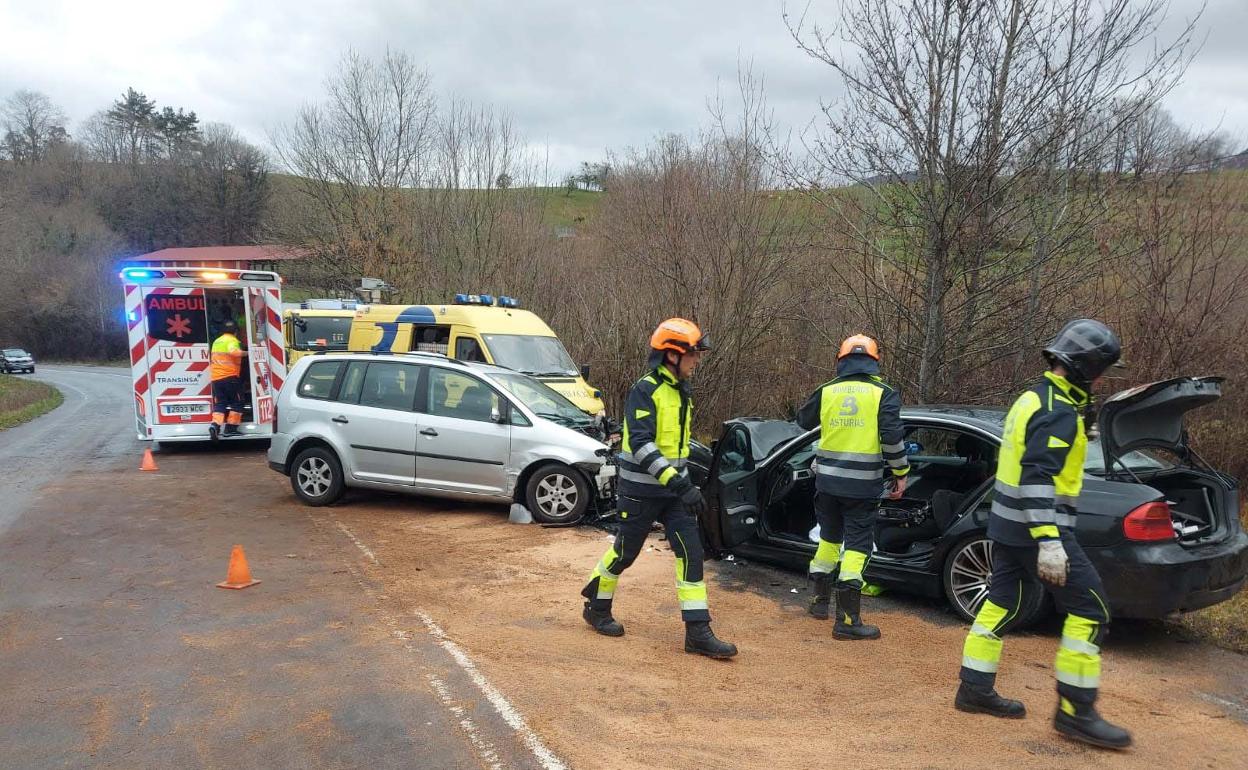 El accidente se produjo en Mestas de Con, en la AS-114, a la altura de punto kilométrico 11,800 (Cangas de Onís).
