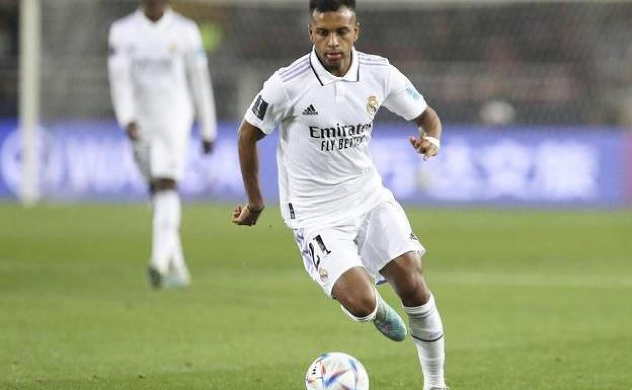 Rodrygo, durante un partido de la presente temporada.