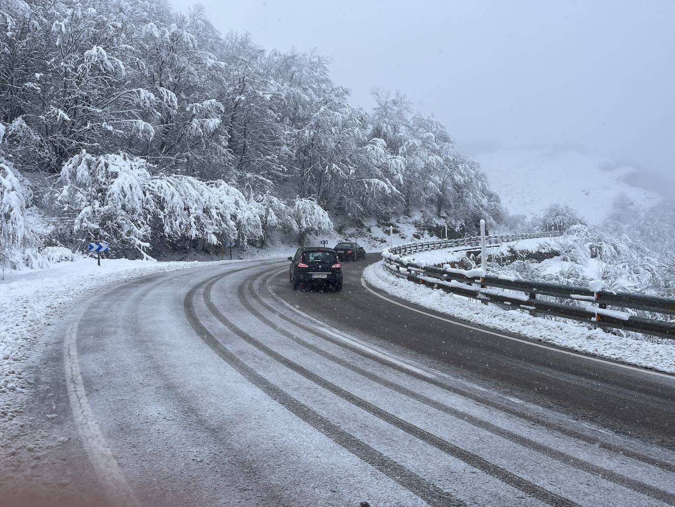 Alerta de frío en Asturias: un manto de nieve cubre el paisaje asturiano