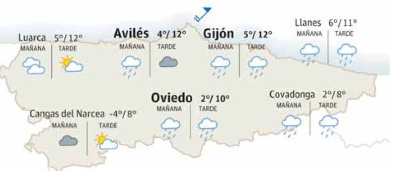 El tiempo que hará este domingo, 7 de enero, en Asturias