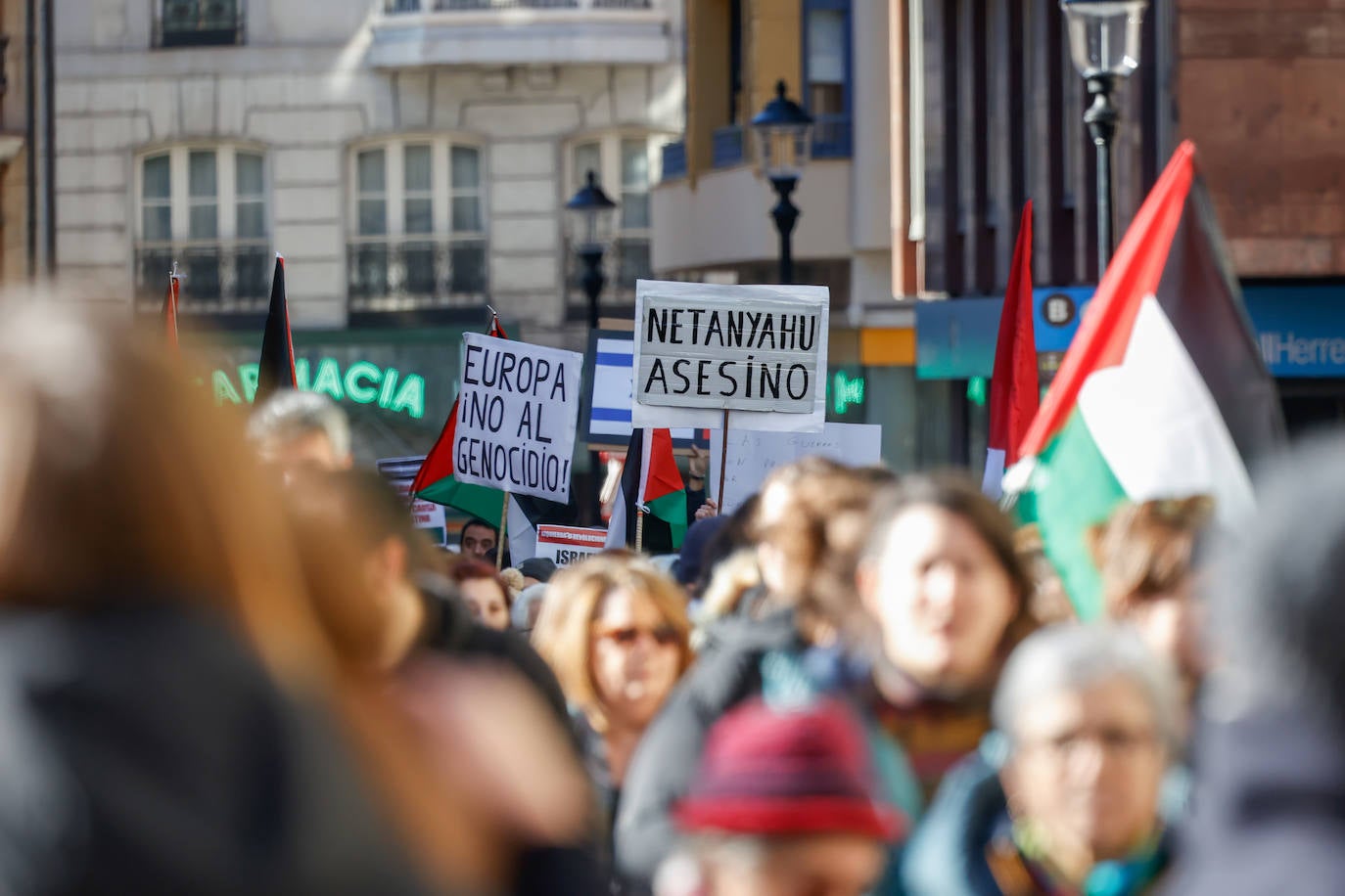 Concentración de apoyo al pueblo palestino en Gijón