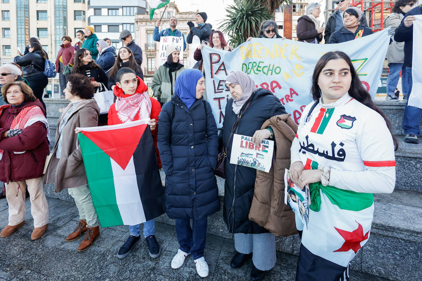 Concentración de apoyo al pueblo palestino en Gijón