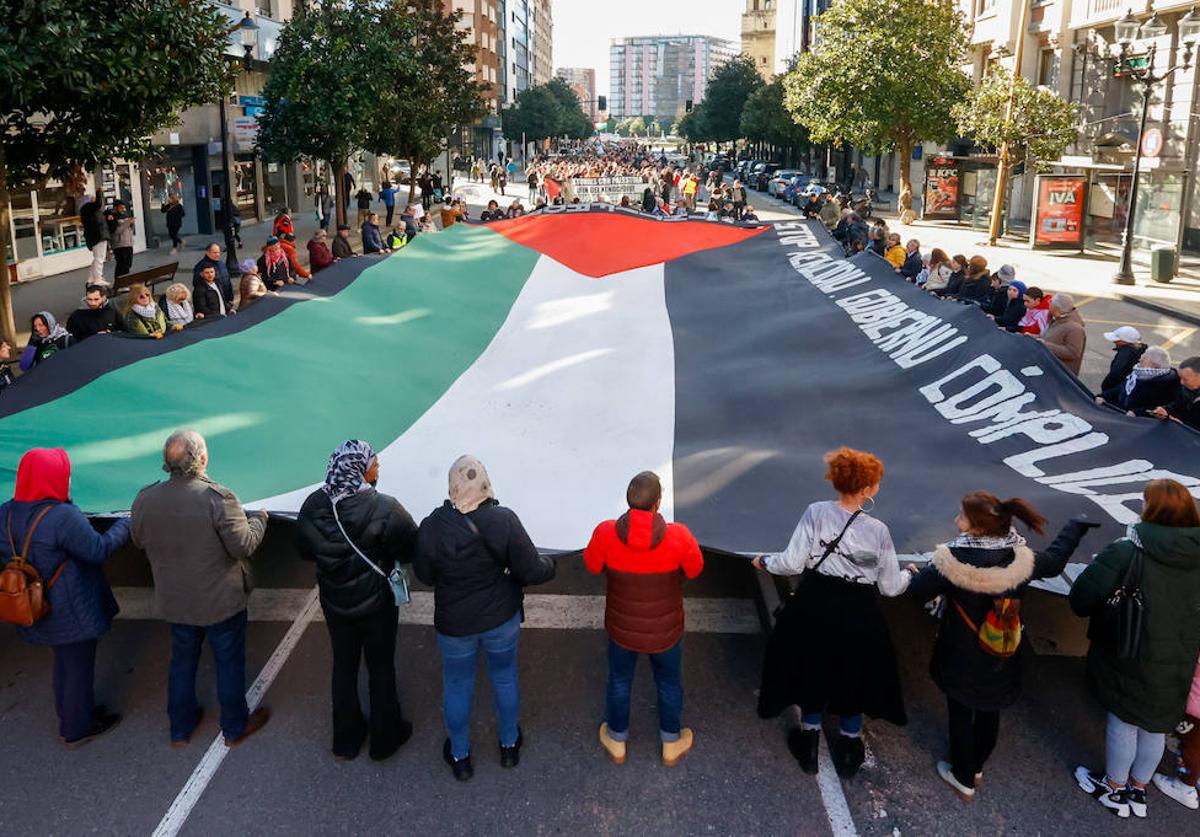 Concentración de apoyo al pueblo palestino en Gijón