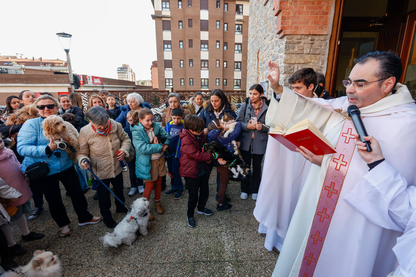 Bendición de mascotas en Gijón por San Antón