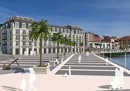 Infografía del proyecto del hotel de cinco estrellas que se quiere levantar en el Muelle.