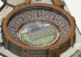 Así quedará la cúpula en la plaza de toros de Gijón.