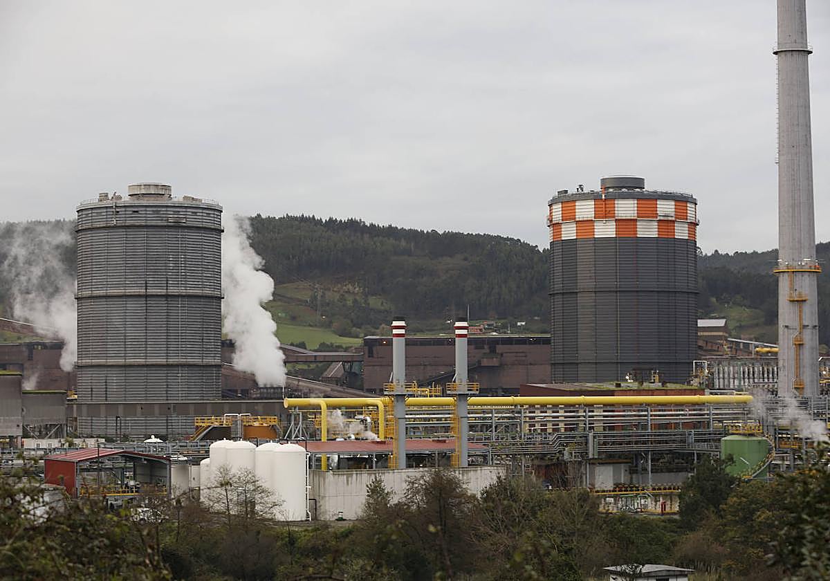 Las instalaciones de Arcelor en Gijón.