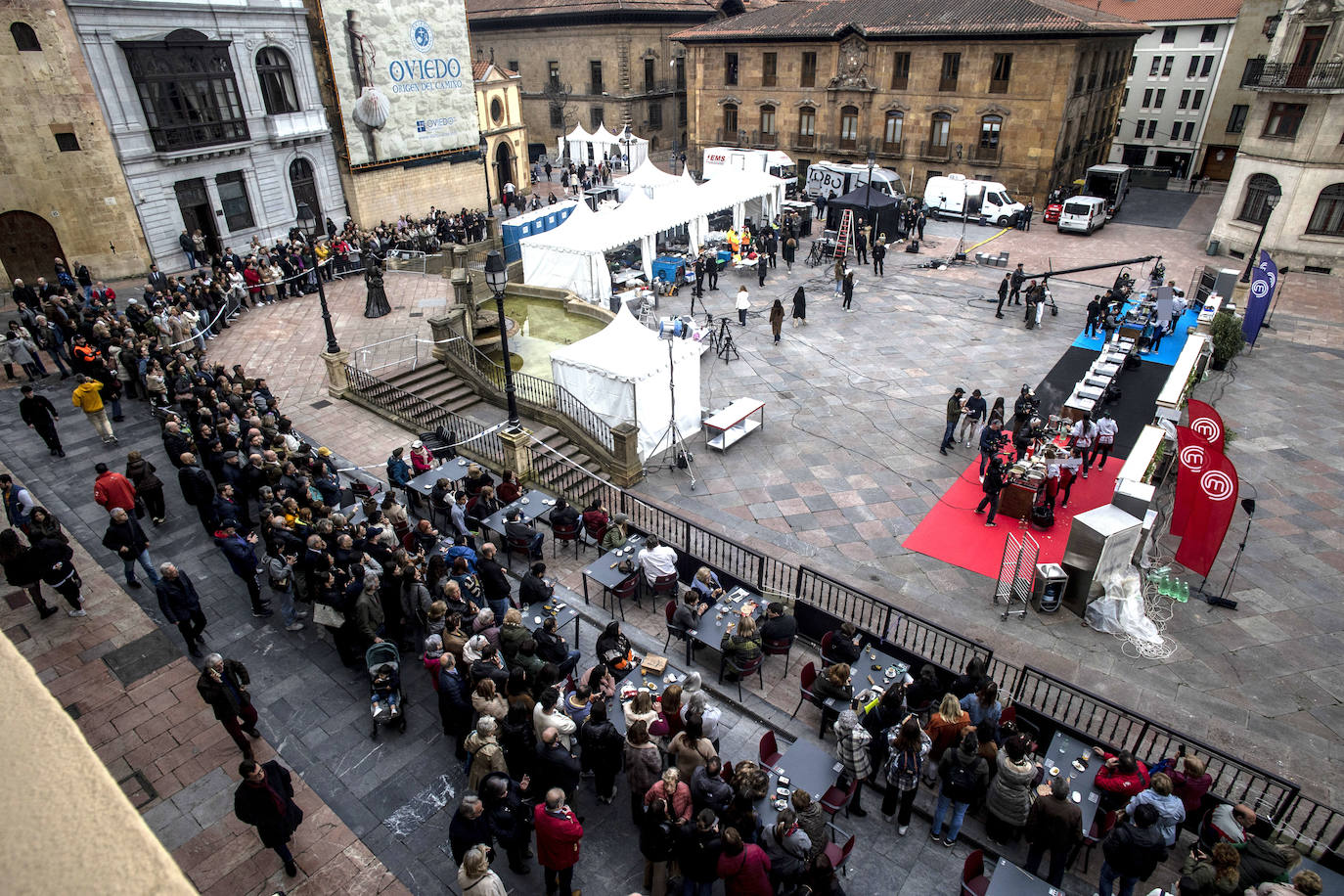 Las imágenes que deja la grabación de Masterchef en Oviedo