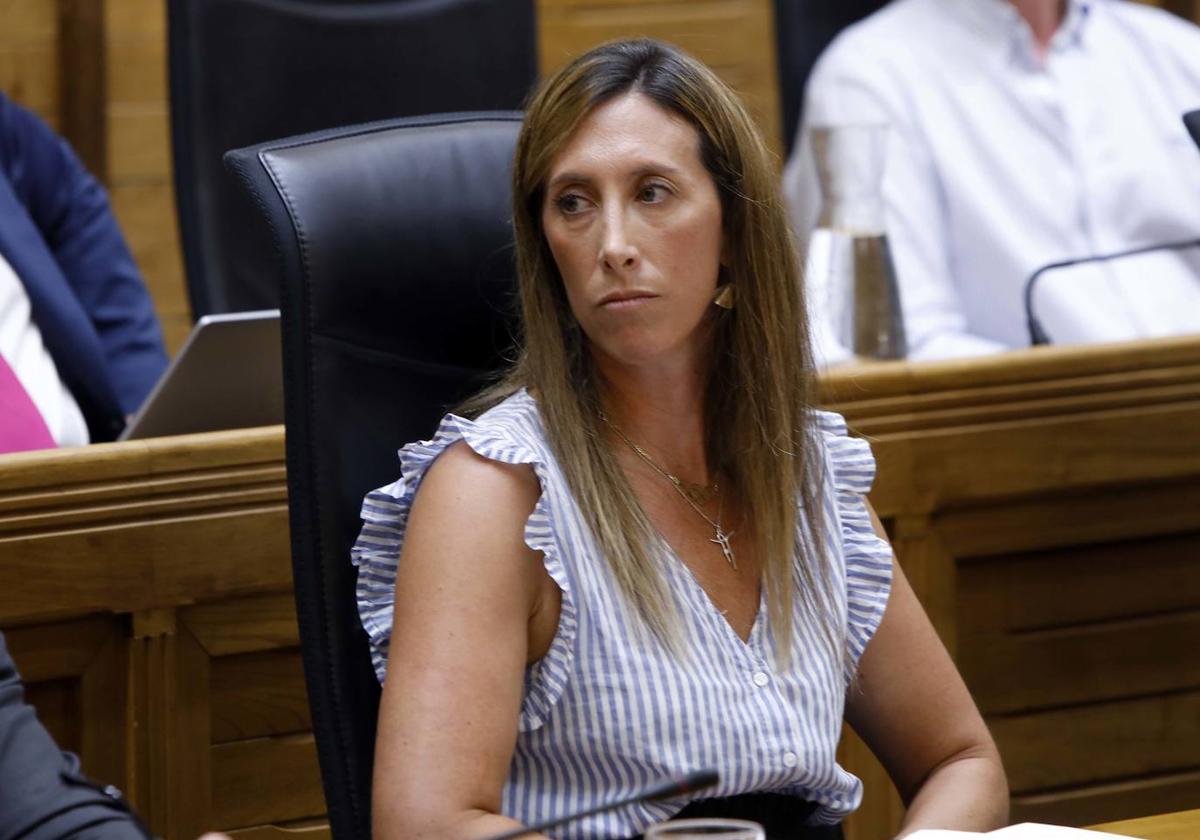 Ángela Pumariega, en un Pleno del Ayuntamiento.