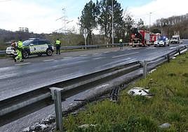 Lugar en el que se ha producido el accidente, a la altura de Soto de Ribera.