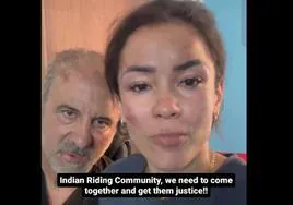 Imagen del vídeo compartido en Instagram por la pareja víctima de una agresión en la India.
