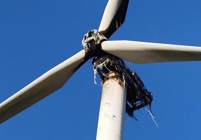 La parte afectada por las llamas fue el buje central.