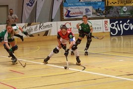 Un momento del partido entre el Telecable y el Alcobendas.