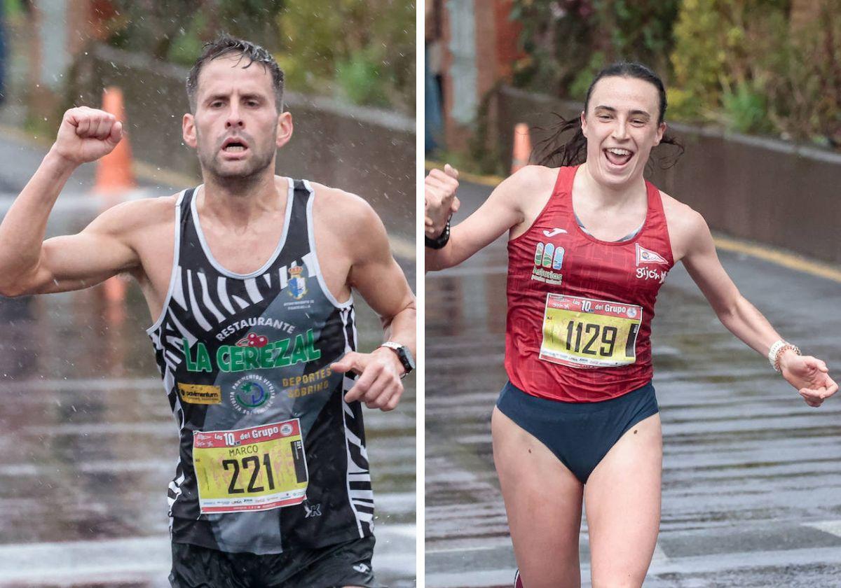 Marco García y Laura Silverio conquistan la victoria en los 10K del Grupo.