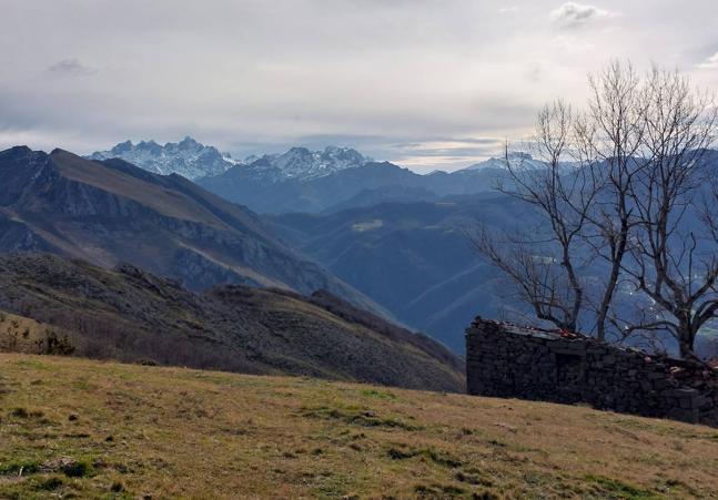 Desde el collau Taranes, mirando hacia Picos de Europa