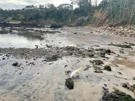 La playa del Dique en Aramar, en el concejo de Gozón.