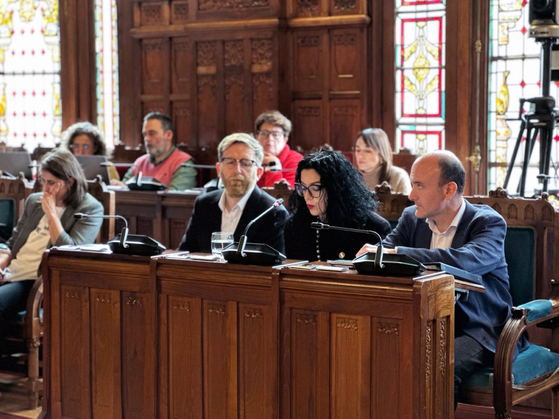 El secretario general de la Consejería, Jaime Hidalgo; la consejera Vanessa Gutiérrez, y el director general de Patrimonio Cultural, Pablo León.