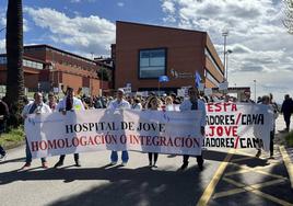 Las imágenes de la protesta de los trabajadores del Hospital de Jove