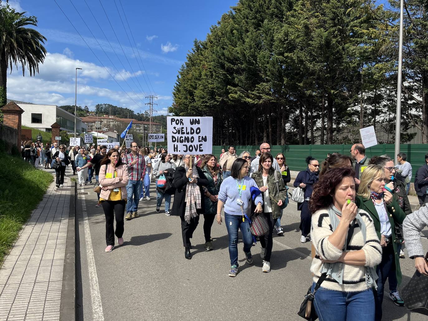 Las imágenes de la protesta de los trabajadores del Hospital de Jove