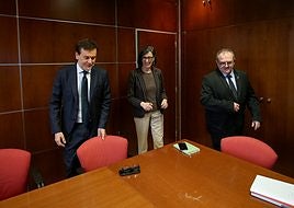 Francisco Blanco, Nieves Roqueñí e Isaac Pola, ayer en la Consejería de Transición Ecológica.