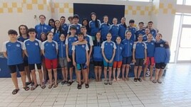 Nadadores el Club Natación Avilés, en Oviedo.
