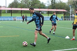 Natalio y Claudio Medina, en el entrenamiento del martes en las instalaciones de La Toba.