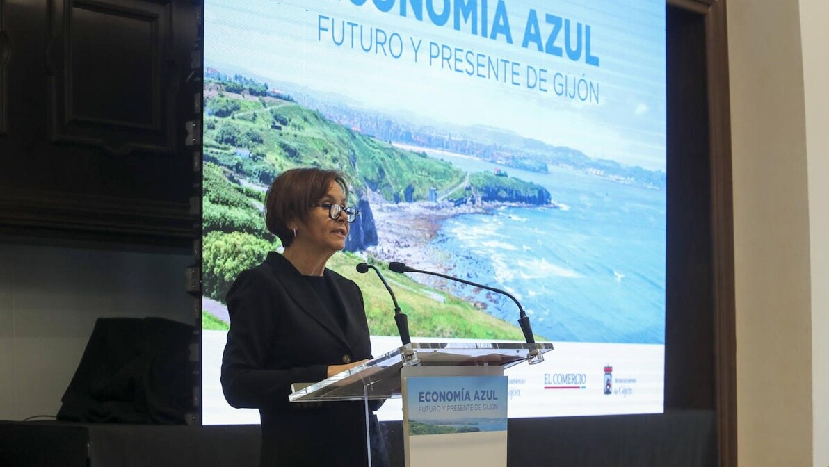 Carmen Moriyón, alcaldesa de Gijón, en la jornada 'Economía azul. Futuro y presente de Gijón' organizada por EL COMERCIO.