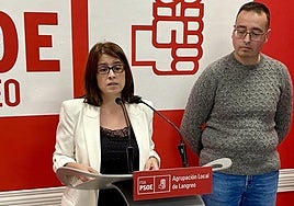 Adriana Lastra, en rueda de prensa esta tarde.