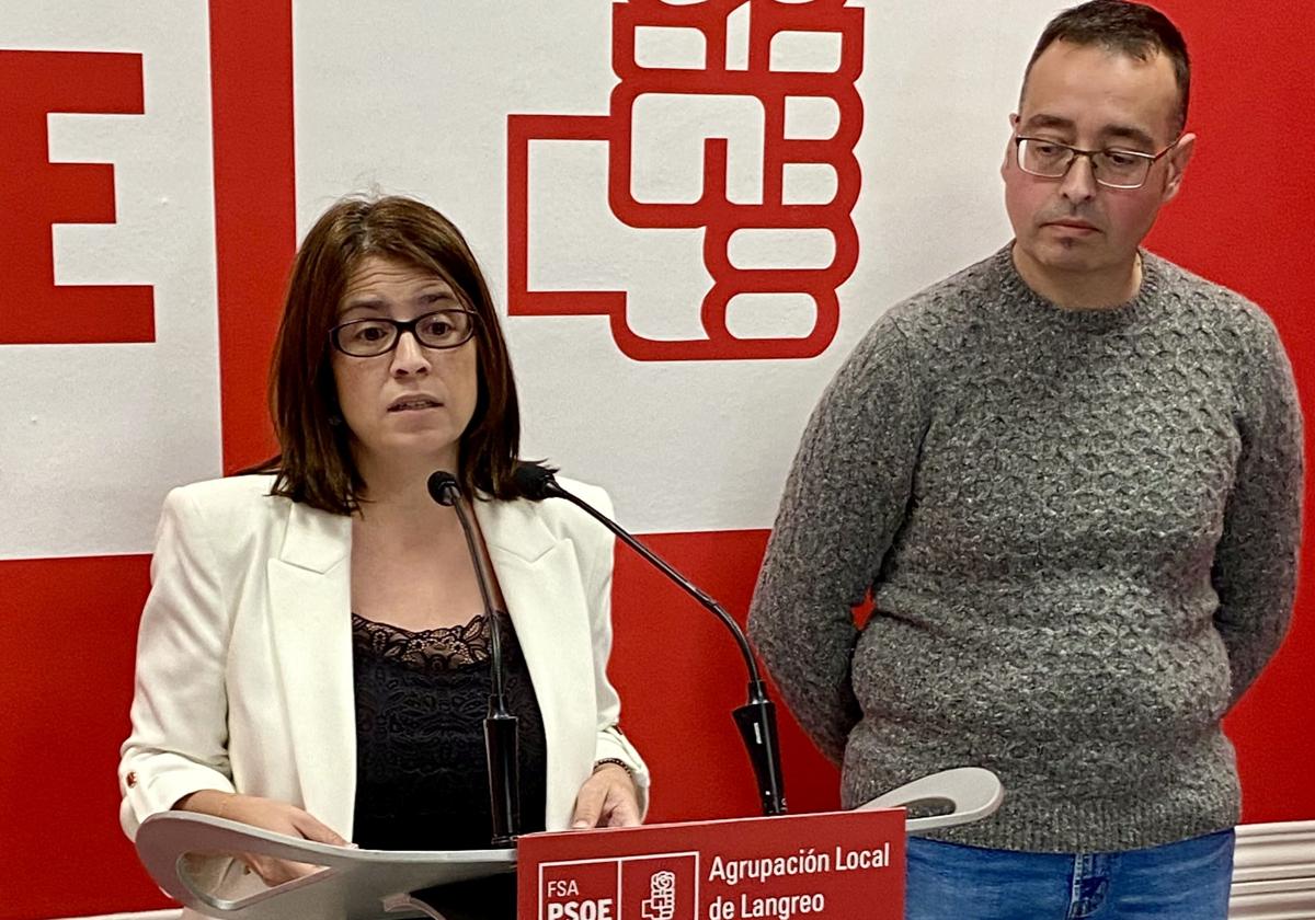 Adriana Lastra, en rueda de prensa esta tarde.