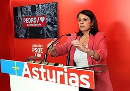 Adriana Lastra, ayer, en la sede de la FSA.