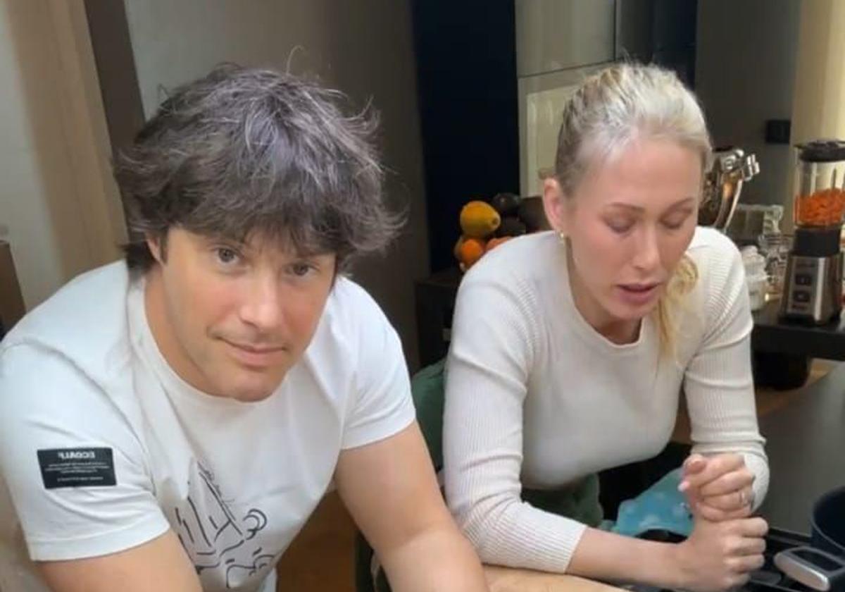 Jordi Cruz y Tamara, en el directo que protagonizaron ambos en Instagram.