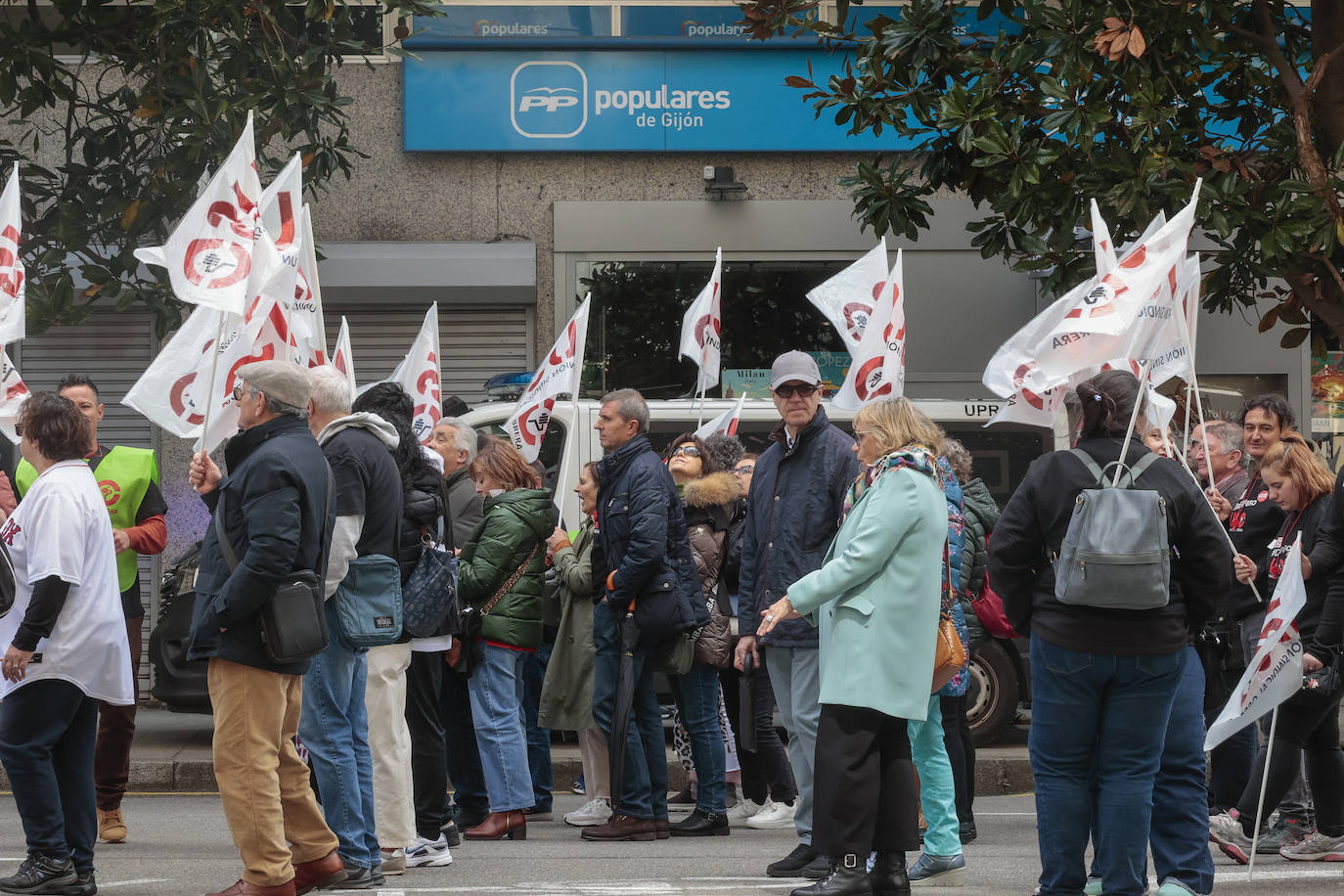 Así fueron las manifestaciones en Gijón de USO y los sindicatos minoritarios