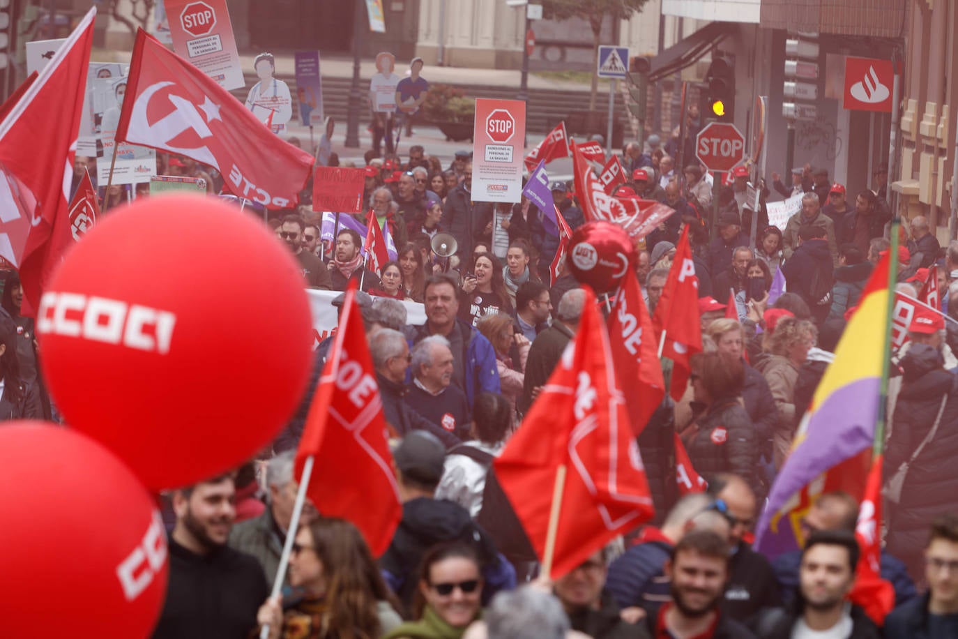 Los sindicatos asturianos, a la calle en Langreo para «reivindicar lo que es justo»