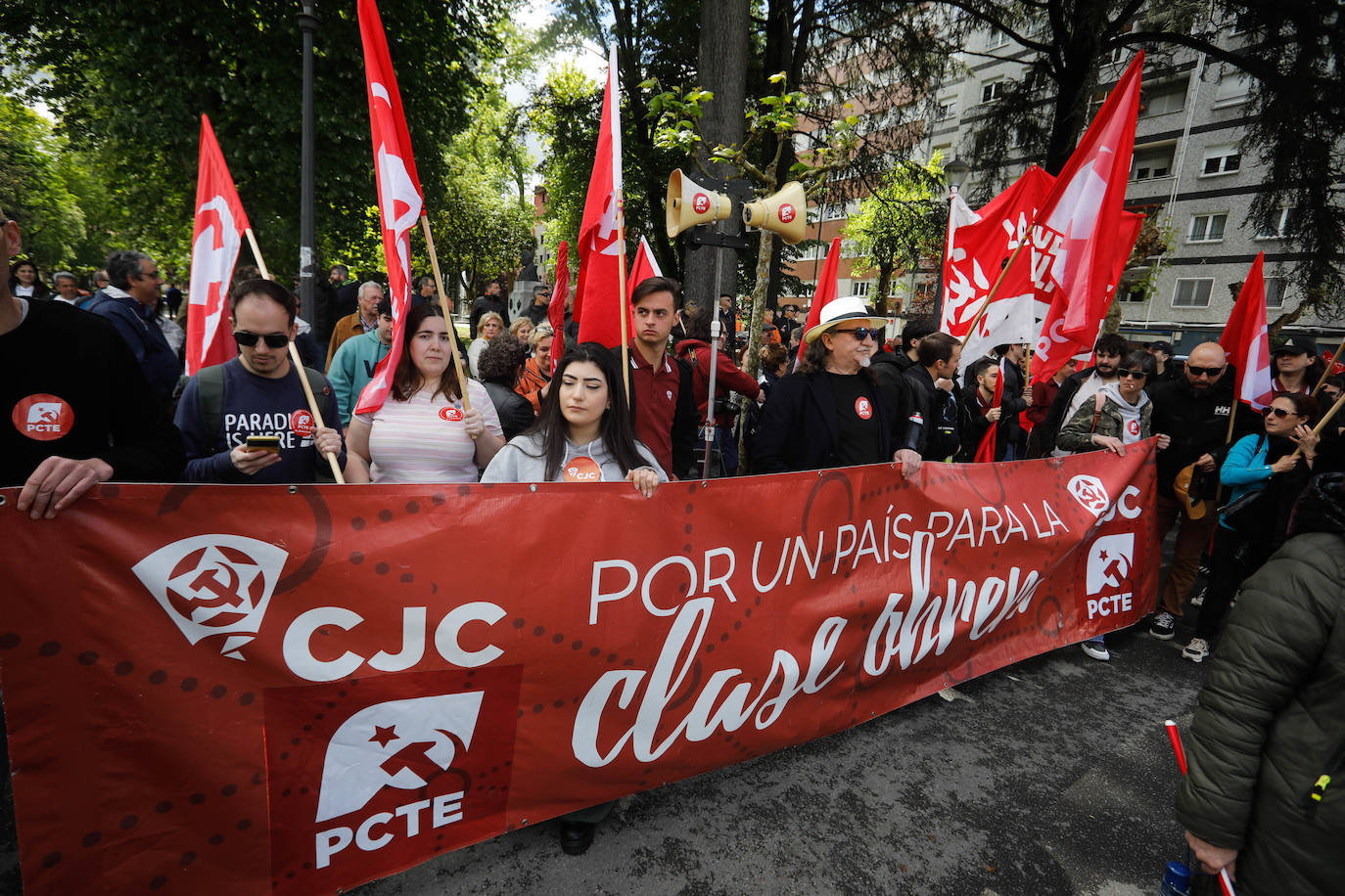 Los sindicatos asturianos, a la calle en Langreo para «reivindicar lo que es justo»