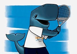 El diseño ganador de la nueva mascota del Torneo BDO Tenis Playa Luanco.