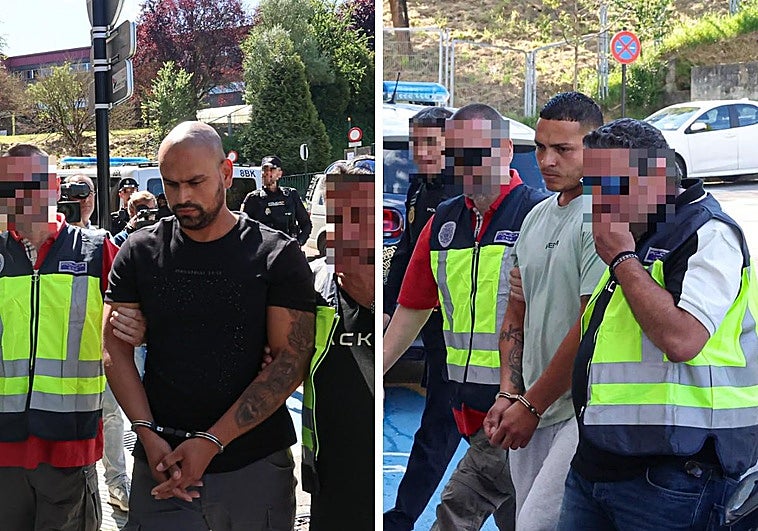 Los detenidos, a la llegada a los juzgados.