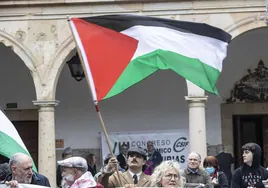 El miércoles se celebró una protesta pro Palestina en la Universidad de Oviedo.