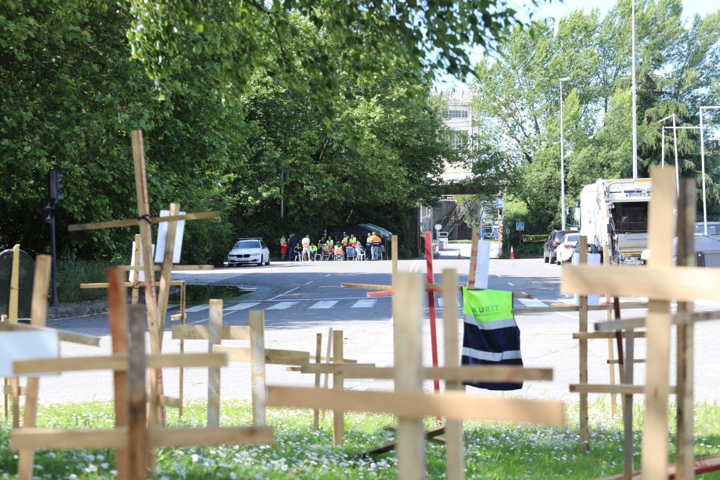 Una de las concentraciones en la puerta de la fábrica.