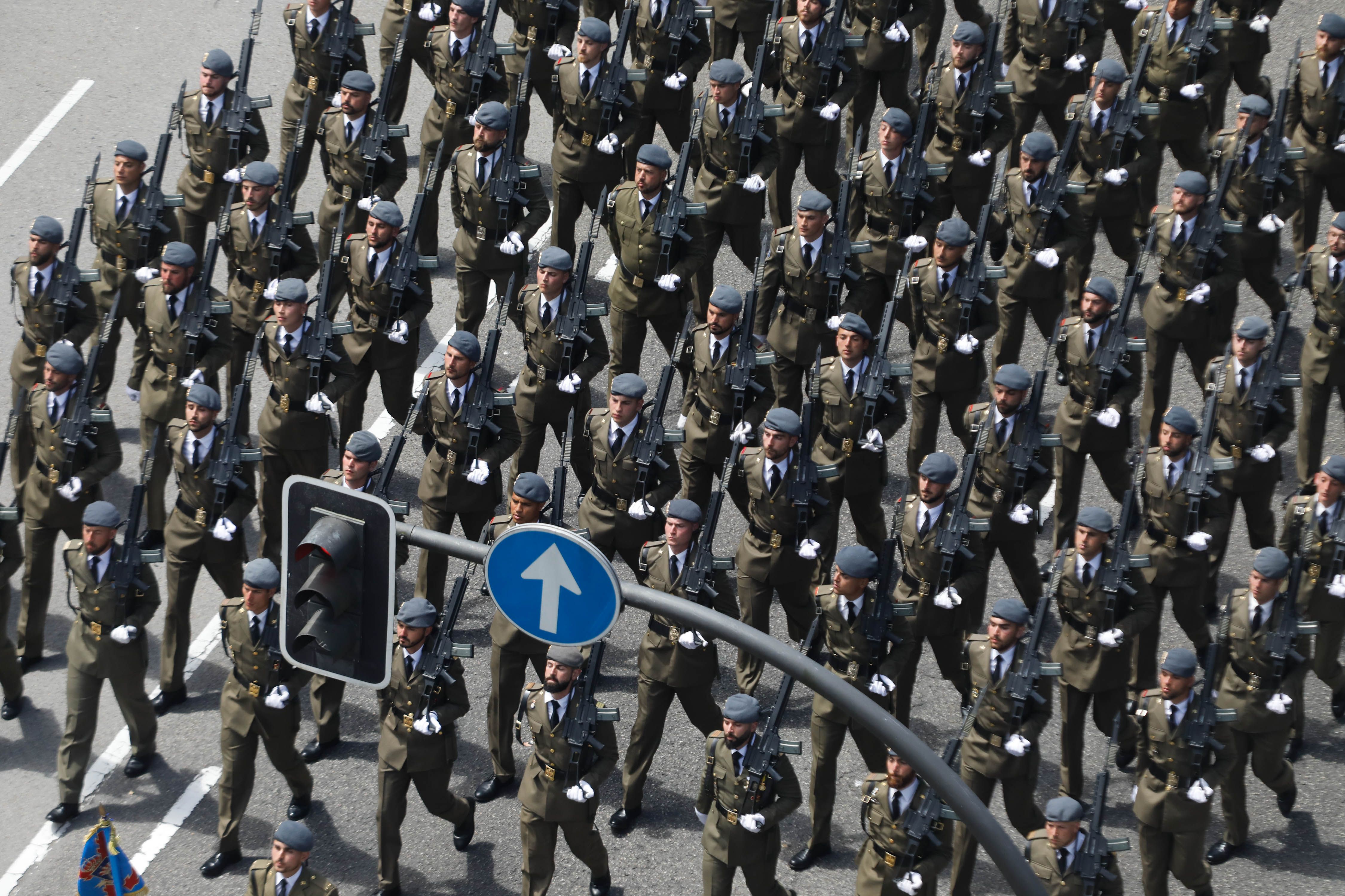 El desfile del Día de las Fuerzas Armadas, desde arriba