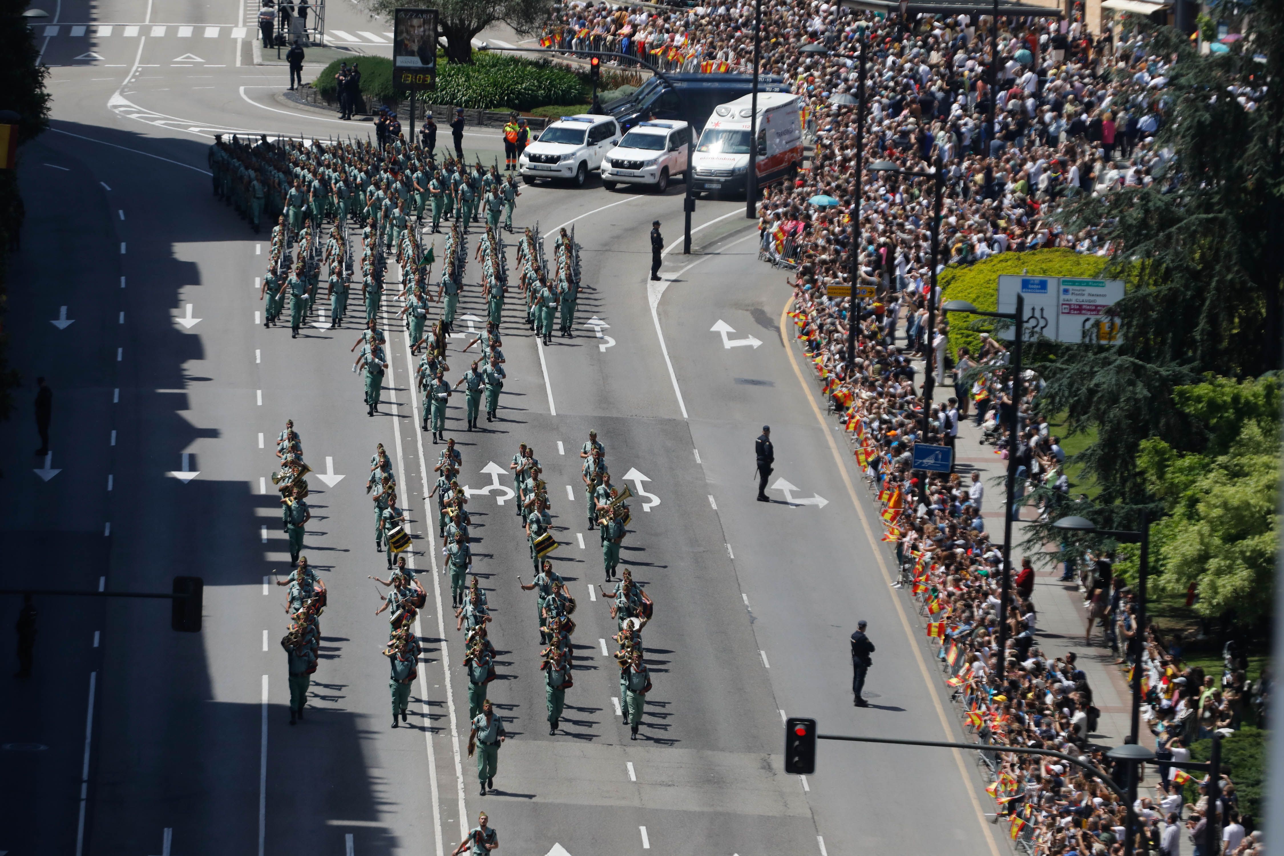 El desfile del Día de las Fuerzas Armadas, desde arriba