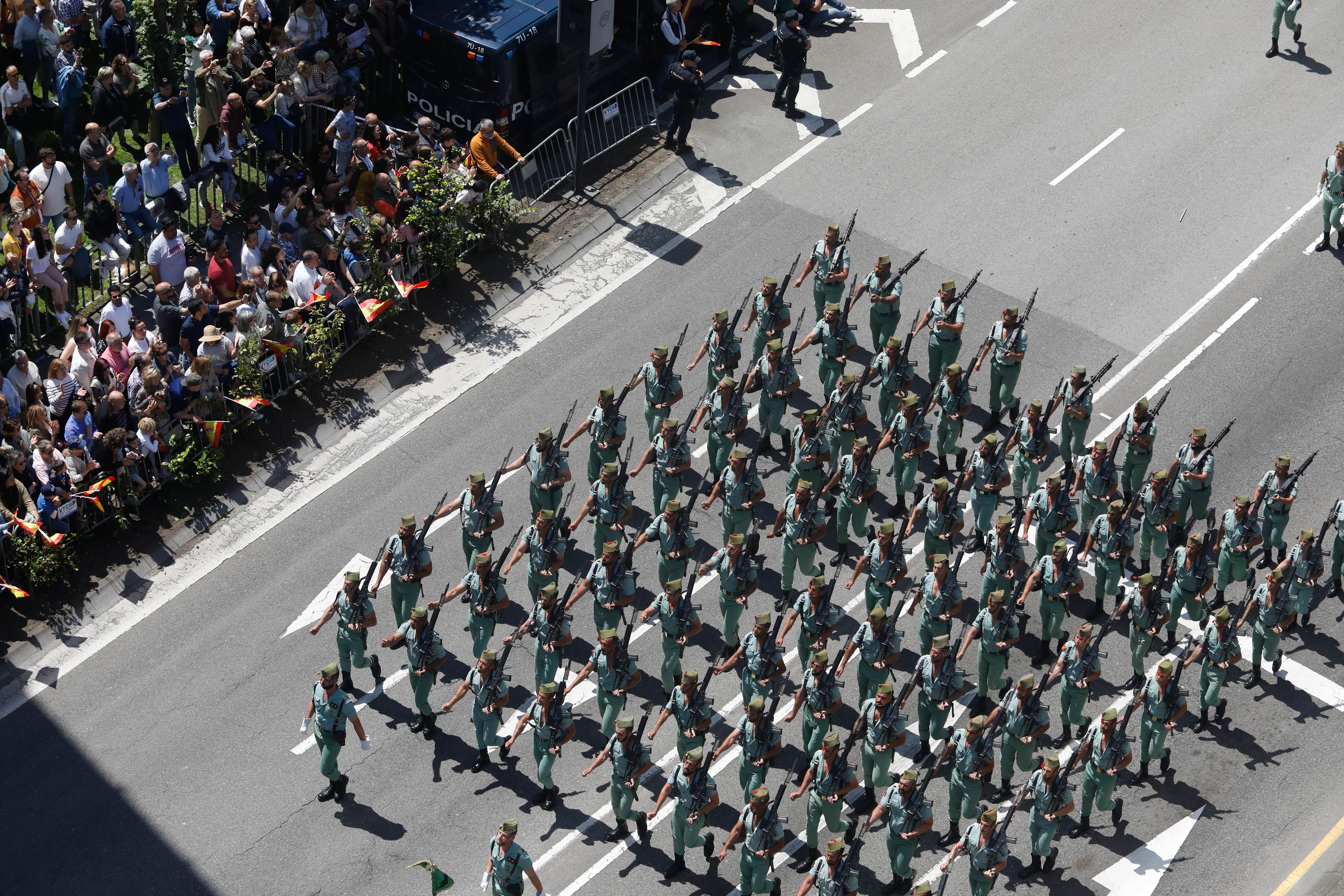 El desfile del Día de las Fuerzas Armadas, desde arriba