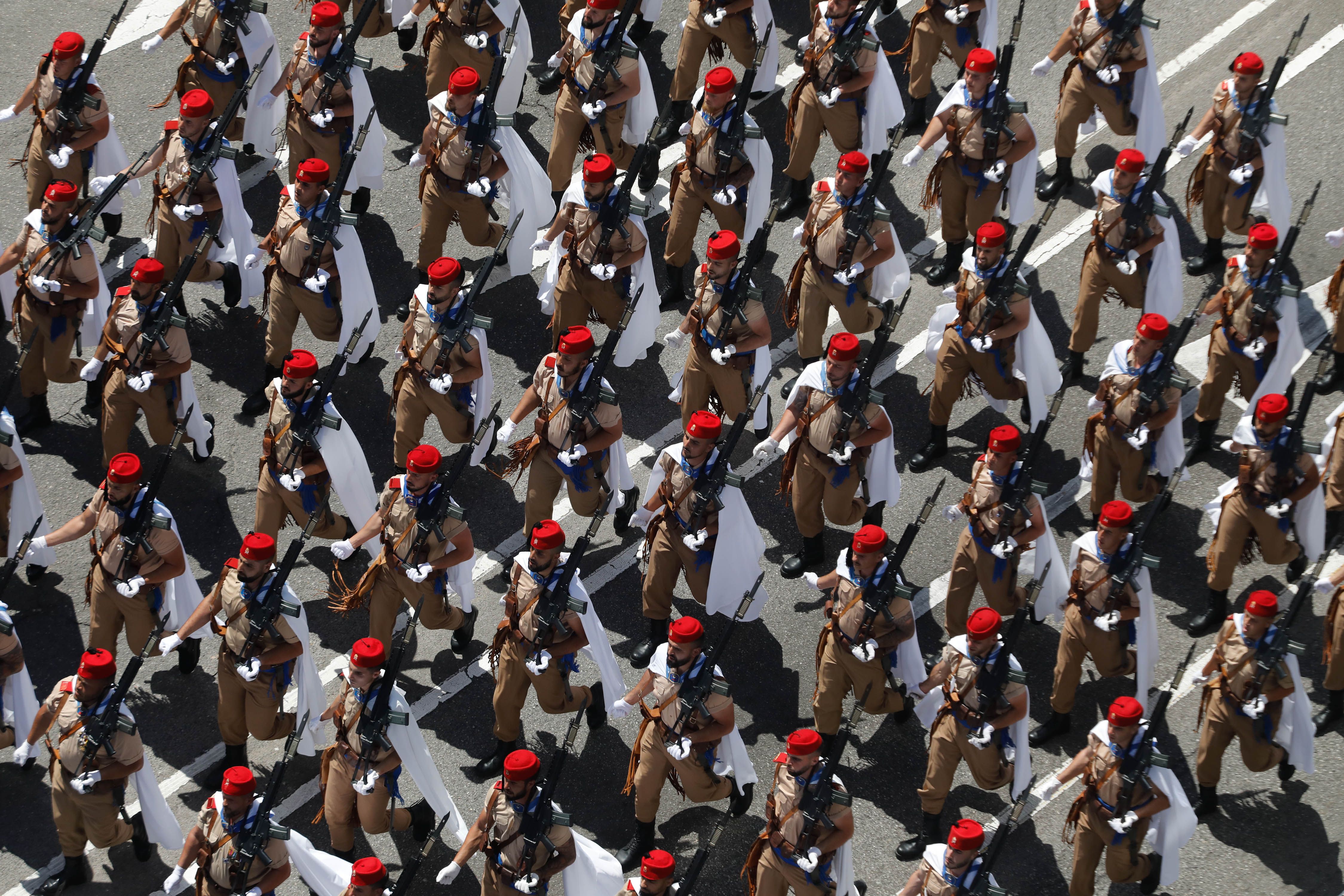 El desfile del Día de las Fuerzas Armadas, desde arriba