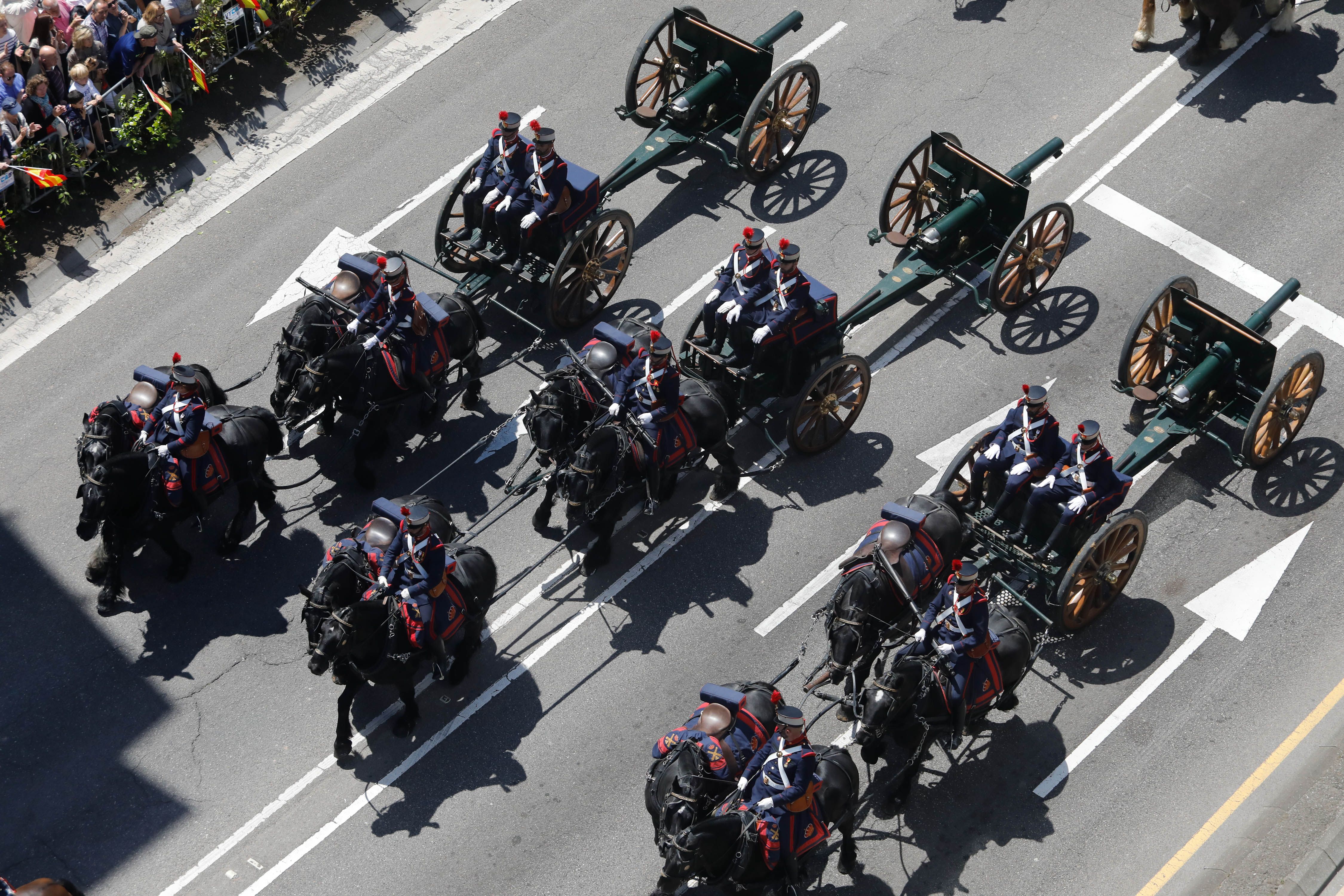 El desfile del Día de las Fuerzas Armadas, desde arriba