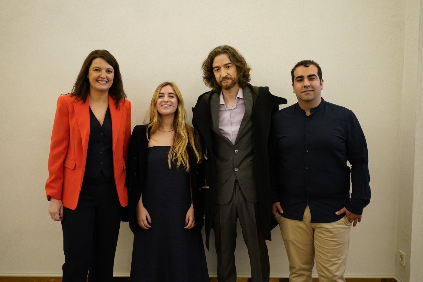 Natalia Torrente (del diario deportivo digital 'Relevo'); Candela Gordovil ('El Diario Montañés'), Ramón Muñiz (EL COMERCIO) y Daniel Martínez ('El Diario Montañés'), recibieron los accésits de la Fundación Vocento.